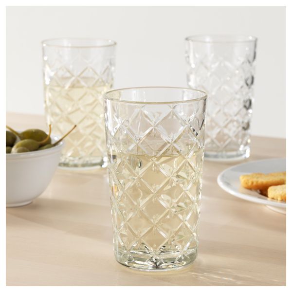 Стакан ФЛИМРА, прозрачное стекло, с рисунком (42 сл) - фото 2