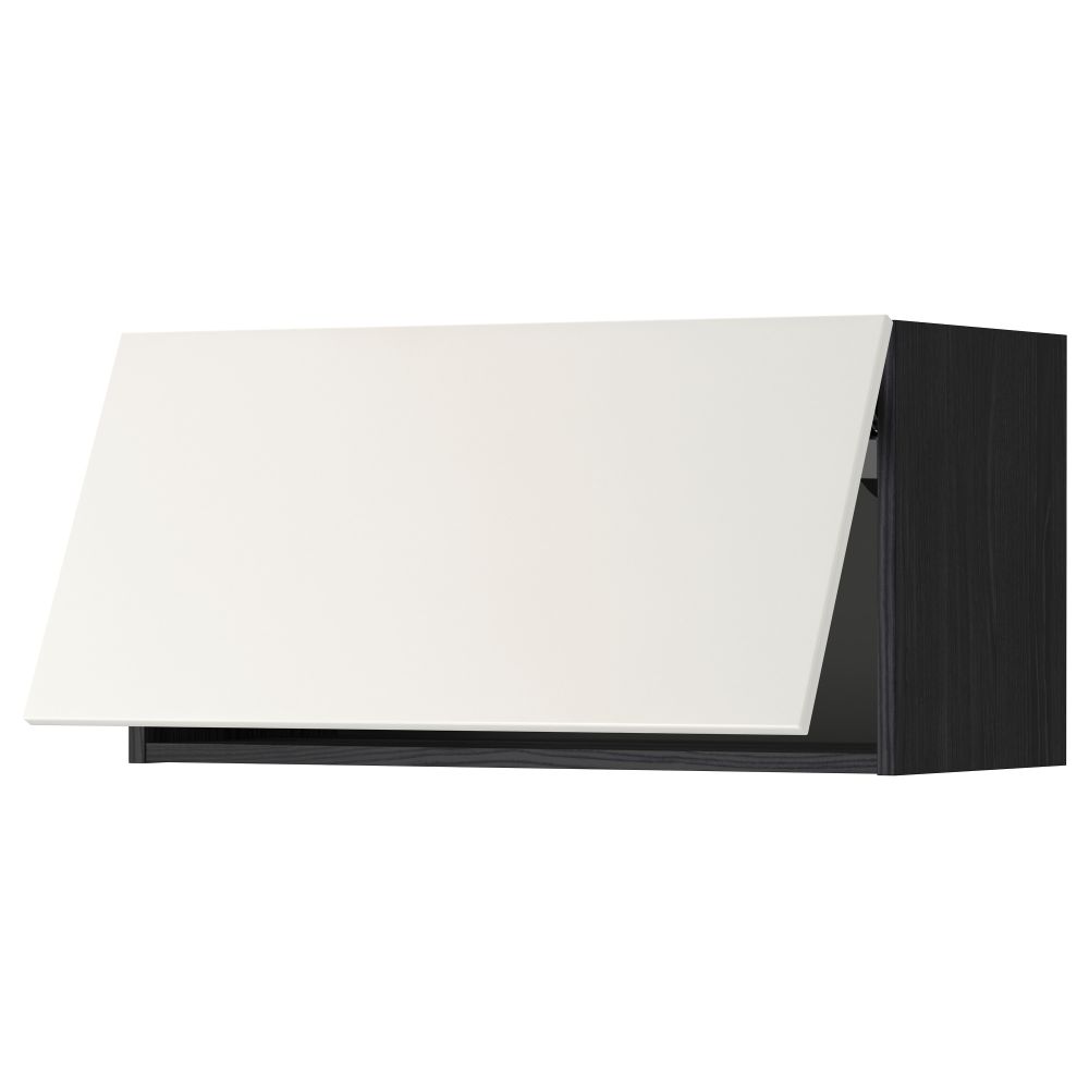 Горизонтальный навесной шкаф МЕТОД, черный, Веддинге белый - схема-чертеж с размерами