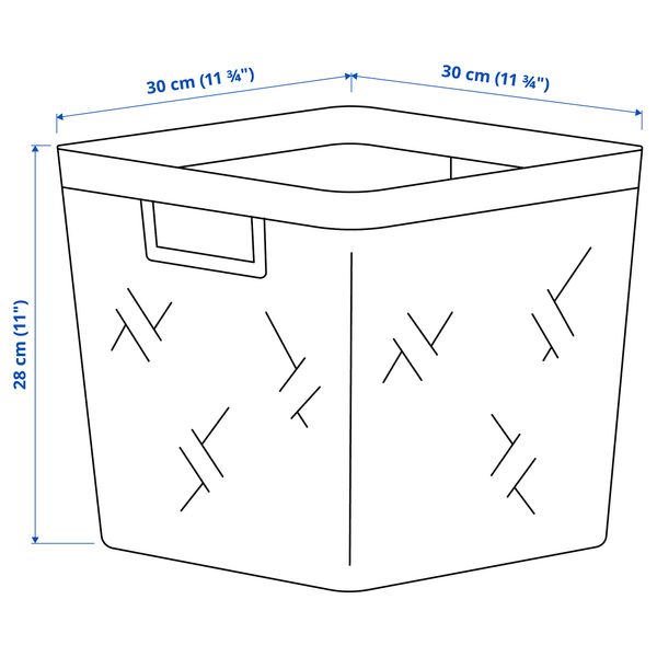 Корзина, 30x30x28 см, тополь, ручная работа IKEA VÄXTHUS 305.511.37 - схема-чертеж с размерами