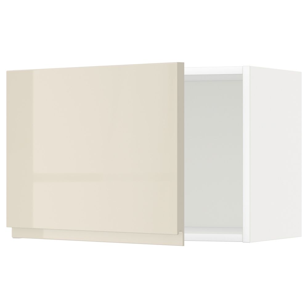 Навесной шкаф, белый, Voxtorp глянцевый светло-бежевый, 60x40 см IKEA METOD МЕТОД 994.678.10 - фото 1