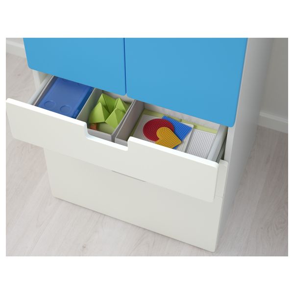 Комбинация для хранения с дверцами, ящиками СТУВА, белый, синий (60x50x128 см) - фото 3