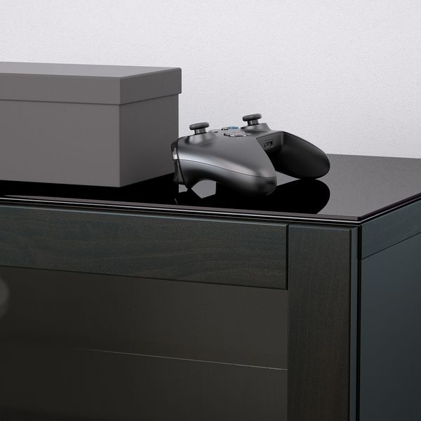 Тумба под ТВ, 180x40x74 см, Lappviken, Sindvik черно-коричневый прозрачное стекло IKEA BESTÅ БЕСТО 691.968.15 - фото 5