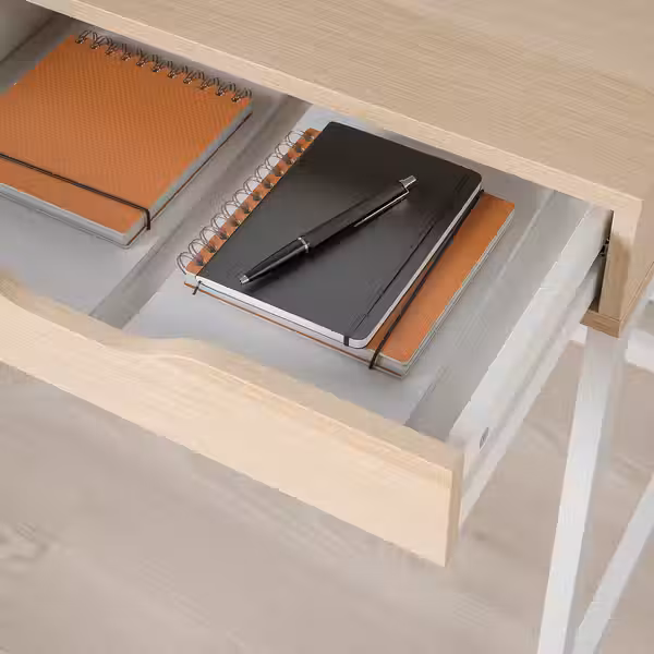 ALEX Письменный стол - белая морилка/под дуб 100x48 см - фото 2