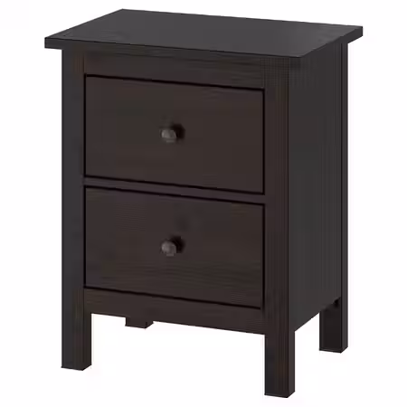 HEMNES Комод с 2 ящиками - черно-коричневый 54x66 см