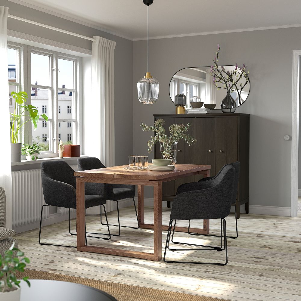 Стол и 4 стула, 140x85 cm IKEA MÖRBYLÅNGA МОРБИЛОНГА, TOSSBERG ТОССБЕРГ 194.827.39 - фото 1