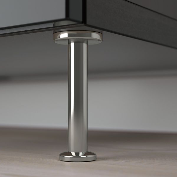 Комбинация для хранения с дверцами/ящ, черно-коричневый/СЕЛЬСВ/СТАЛЛАРП глянцевый, черный прозрачное стекло 120x42x240 см IKEA - фото 1