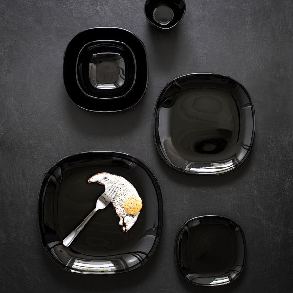 Тарелка, черный 25x25 см IKEA BACKIG БАККИГ 404.390.51 - схема-чертеж с размерами