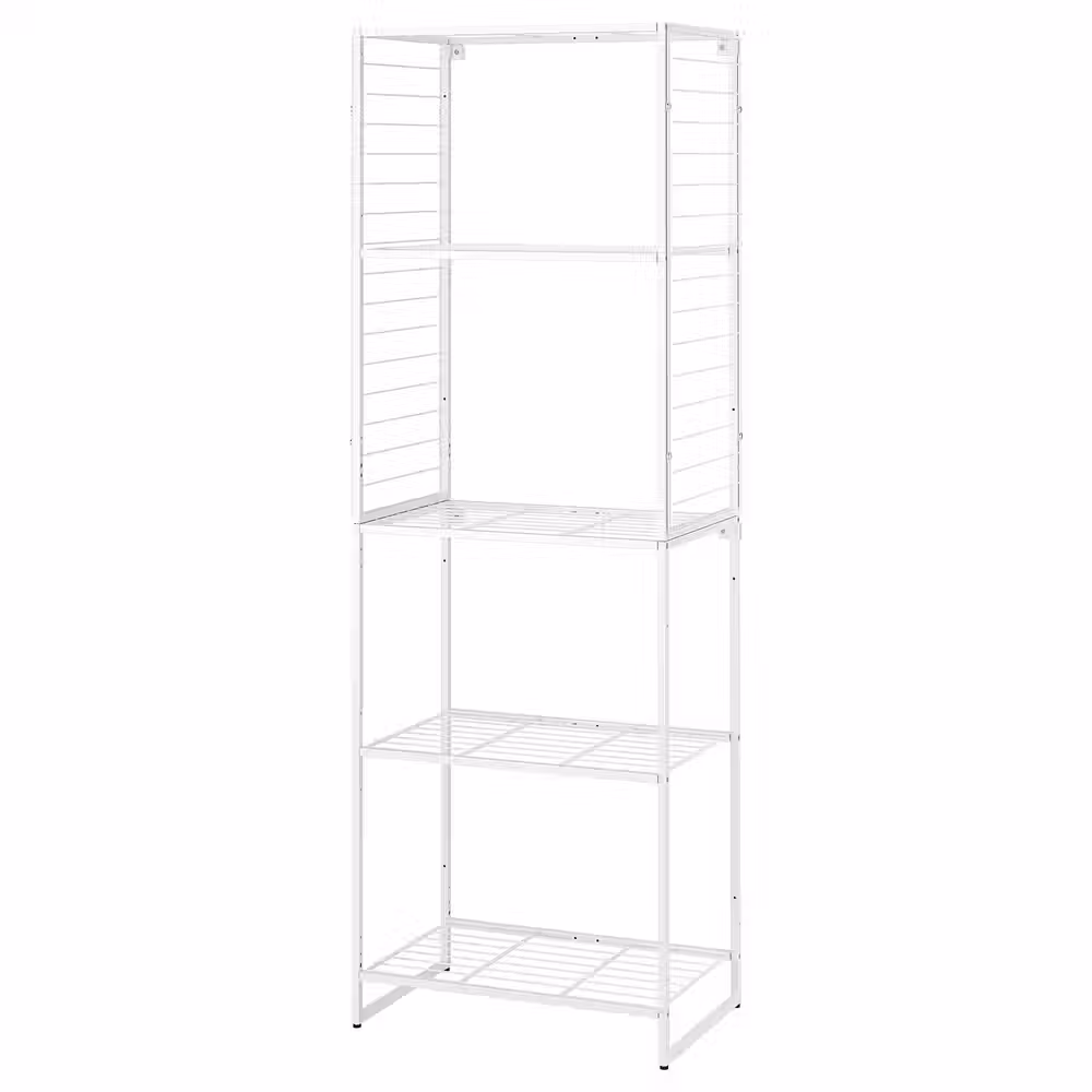 JOSTEIN Стеллаж с решеткой - д/дома/улицы/проволочный белый 62x40x180 см - фото 1