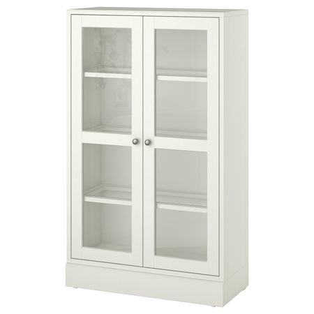 Шкаф-витрина с цоколем, белый прозрачное стекло 81x37x134 см IKEA HAVSTA ХАВСТА 292.751.12
