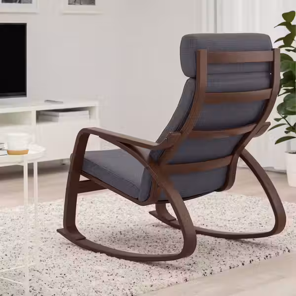 POÄNG Кресло-качалка - коричневый/Skiftebo темно-серый - фото 3