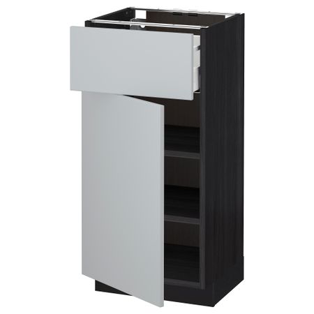Напольный шкаф с ящиком, дверью МЕТОД / МАКСИМЕРА, черный, Веддинге серый