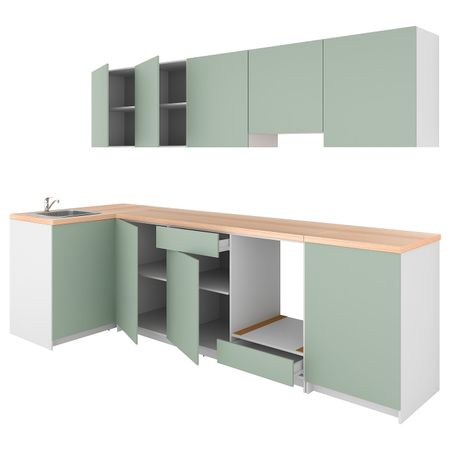 Кухня, серо-зеленый 120x300x220 см IKEA KNOXHULT КНОКСХУЛЬТ 594.091.86