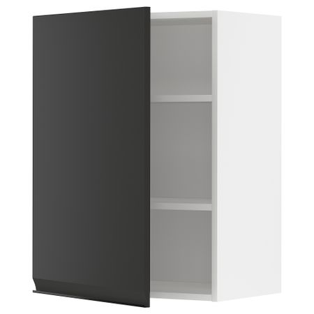 Навесной шкаф с полками, белый, Upplöv матовый антрацит, 60x80 см IKEA METOD МЕТОД 194.930.97