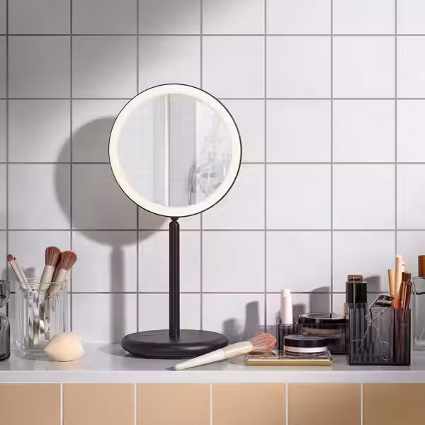 EKFÄNN ЭКФЭНН Настольное зеркало с подсветкой - регулируемая яркость/чёрный - фото 5