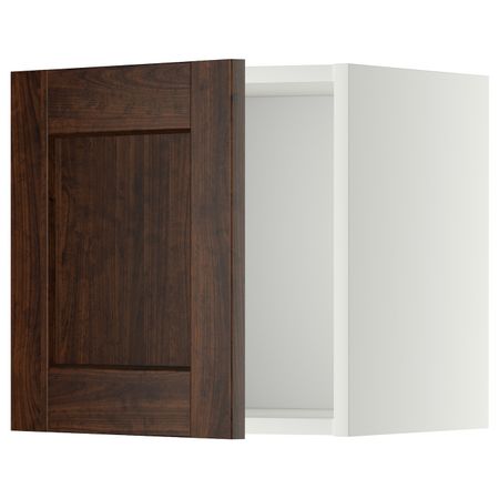 Шкаф навесной, белый/Эдсерум коричневый 40x40 см IKEA METOD МЕТОД 392.266.25