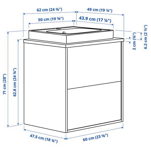 IKEA, дополнительный ракурс - схема-чертеж с размерами