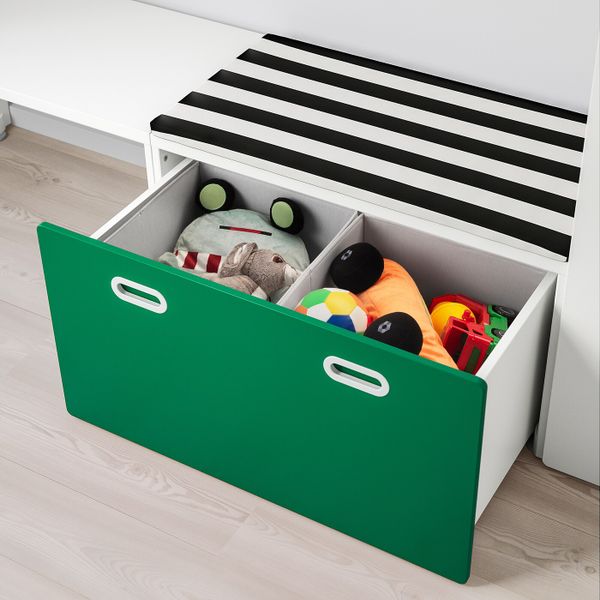 Комбинация для хранения, белый/зеленый 300x50x128 см IKEA СТУВА / ФРИТИДС 792.672.61 - схема-чертеж с размерами