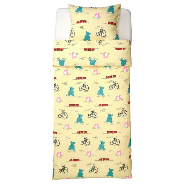 Пододеяльник и наволочка, игрушки желтый 150x200/50x70 см IKEA KÄPPHÄST КЭППХЭСТ 204.557.30 - фото 2