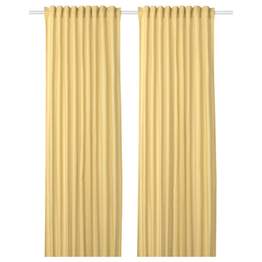 Гардины, 2 шт., светло-желтый 145x300 см IKEA ANNALOUISA АННАЛУИЗА 604.430.09 - фото 1