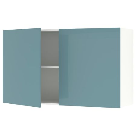 Навесной шкаф с дверями, глянцевый/синяя бирюза 120x75 см IKEA KNOXHULT КНОКСХУЛЬТ 504.880.03