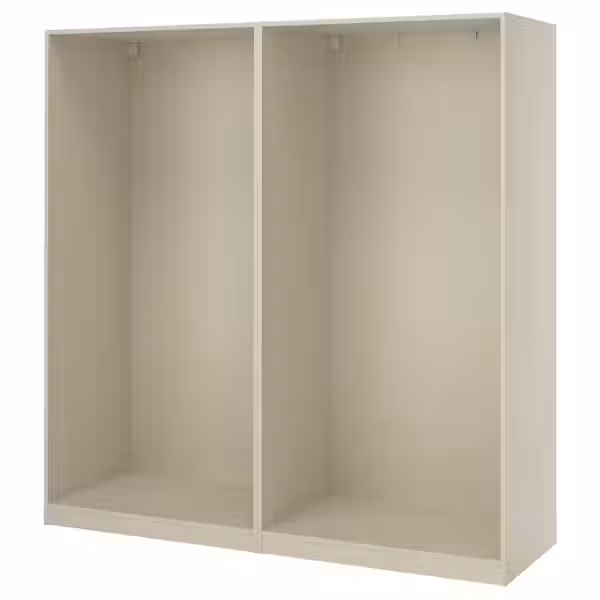PAX 2 каркаса гардеробов - серо-бежевый 200x58x201 см - схема-чертеж с размерами