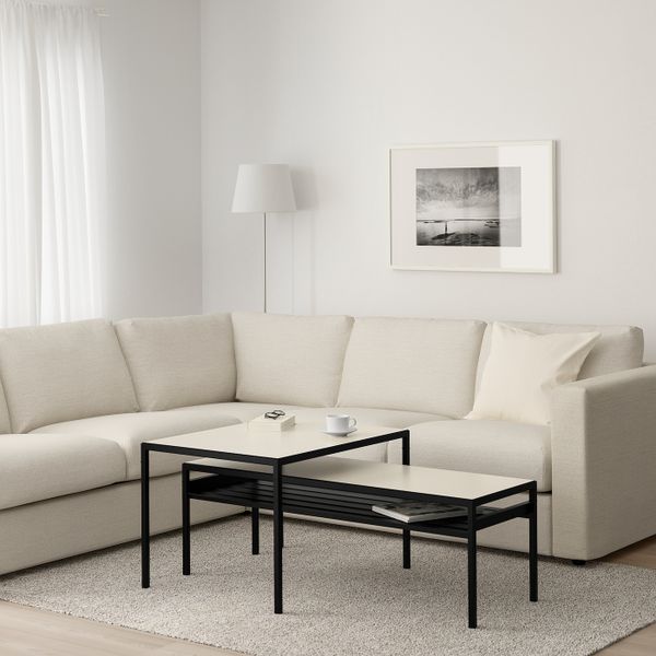 Столы с двусторонними столешницами, 2 предм., черный/бежевый IKEA НИБОДА 192.083.21 - фото 2