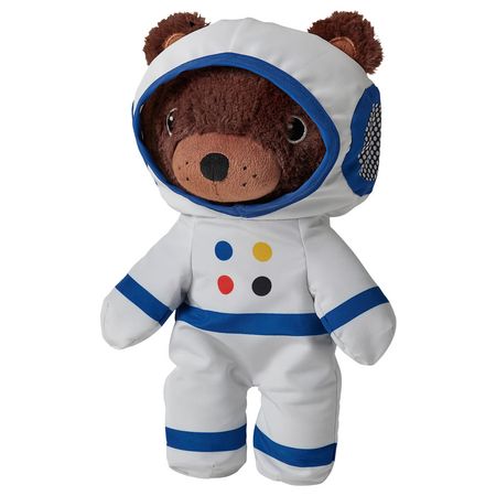 AFTONSPARV Мягкая игрушка в костюме космонавта - медведь 28 см