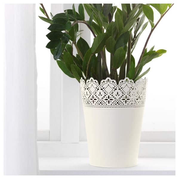 Кашпо СКУРАР, белый с оттенком д/дома/улицы, белый с оттенком (17 см) - фото 2