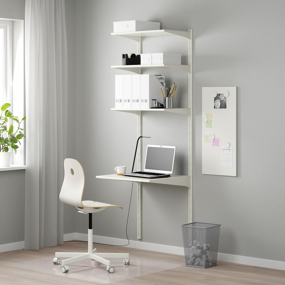 Настенная шина/полки, белый 66x61x197 см IKEA АЛЬГОТ 892.303.52 - фото 1