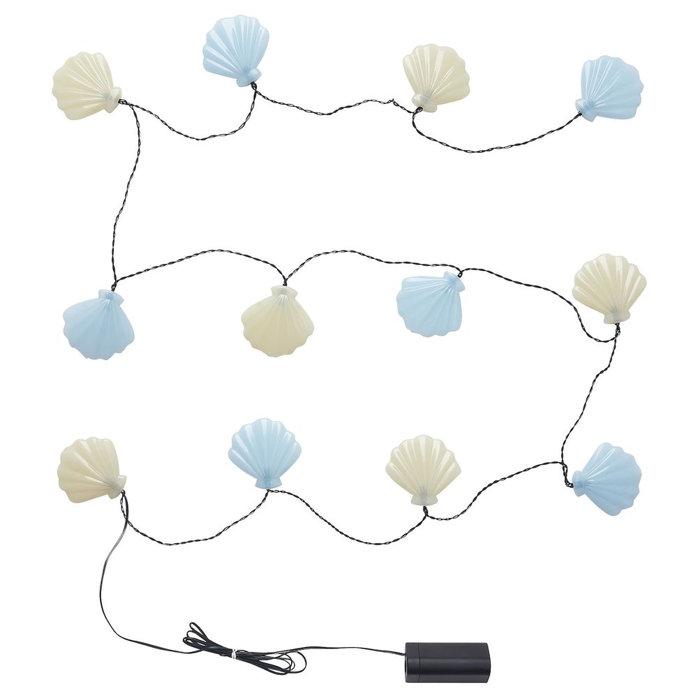 Гирлянда, 12 светодиодов, украшение для сада/с батарейным питанием ракушка IKEA SOLVINDEN СОЛВИДЕН 305.146.92 - фото 1