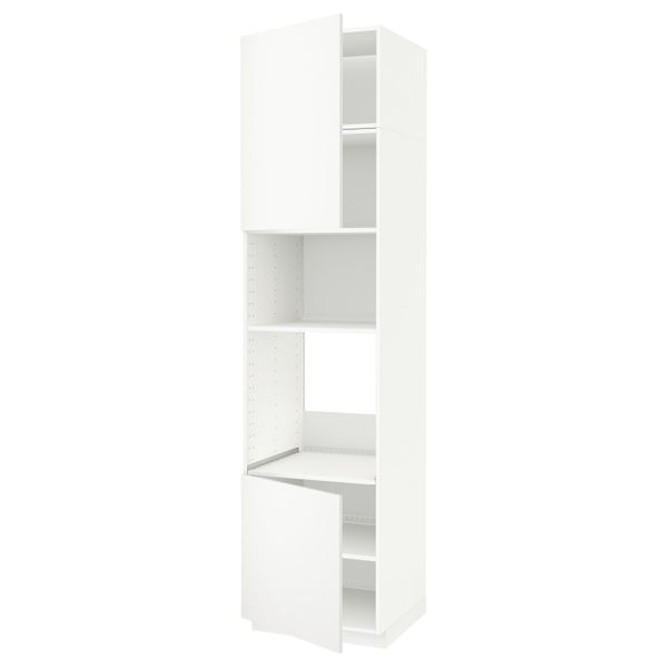 Высокий шкаф для духовки/СВЧ, 2 дверцы/полки, белый/Хэггеби белый 60x60x240 см IKEA METOD МЕТОД 392.260.41 - схема-чертеж с размерами