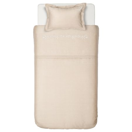 Пододеяльник и 1 наволочка, ришелье/неокрашенный 150x200/50x70 см IKEA SANDNEJLIKA САНДНЕЙЛИКА 304.692.89