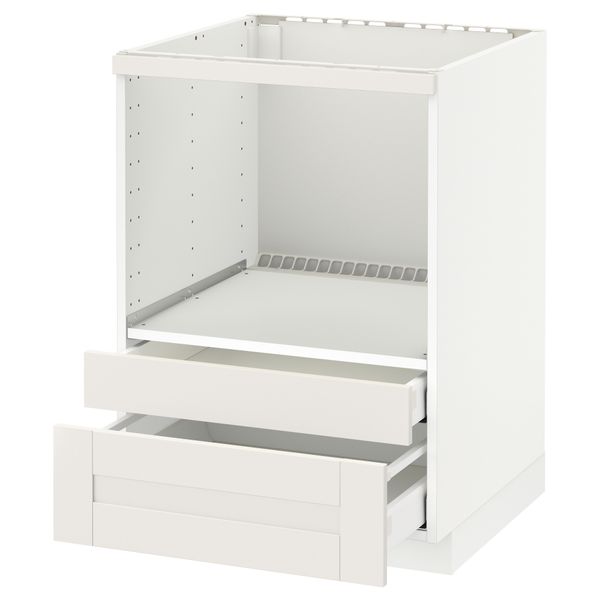 Напольный шкаф для комбинирования СВЧ, ящики МЕТОД / МАКСИМЕРА, белый, Сэведаль белый (60x60 см) - схема-чертеж с размерами