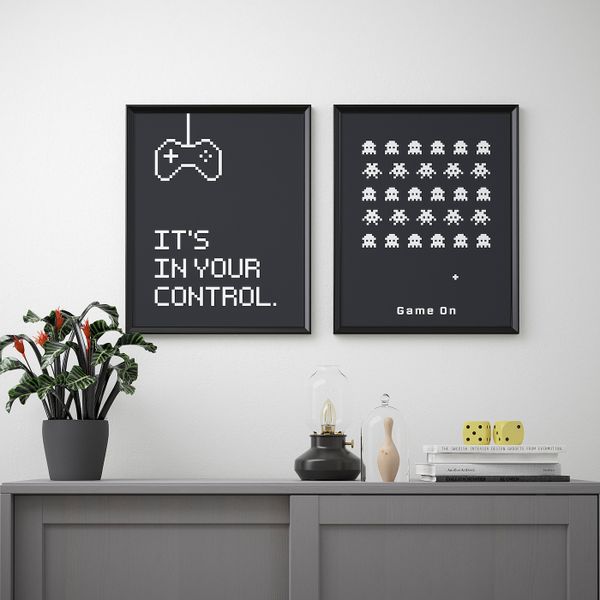 Постер, Геймер 40x50 см IKEA BILD БИЛЬД 904.860.83 - схема-чертеж с размерами