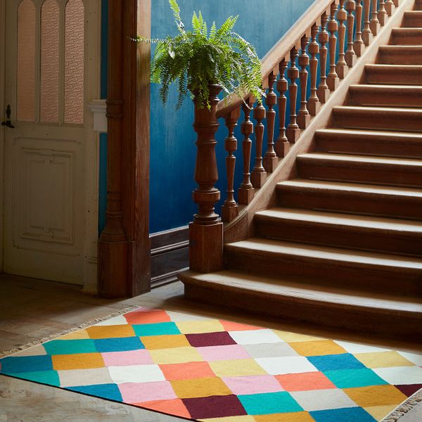 Ковер безворсовый, ручная работа разноцветный 133x195 см IKEA ВИНДЕРЁД 104.674.08 - фото 4