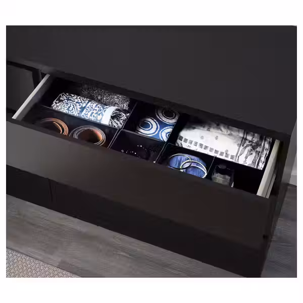 MALM Комплект мебели д/спальни, 4 предм. - черно-коричневый 140x200 см - фото 8