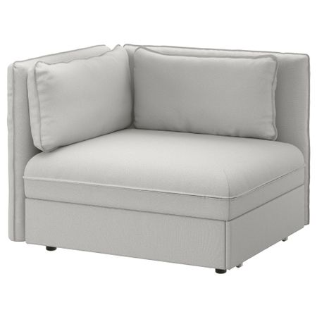 Секция дивана-кровати со спинкой ВАЛЛЕНТУНА, Оррста светло-серый