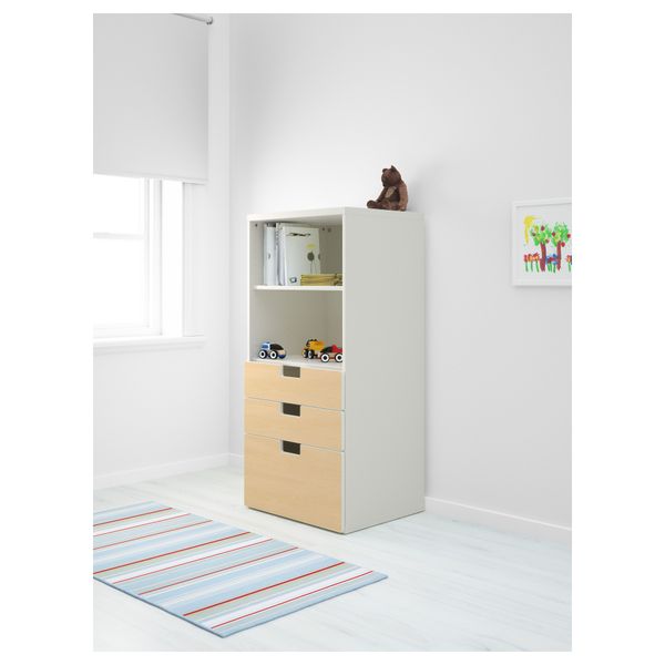 Комбинация для хранения с ящиками СТУВА, белый, береза (60x50x128 см) - фото 2