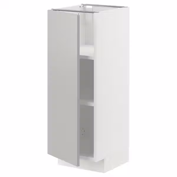 METOD Напольный шкаф с полками - белый/Havstorp светло-серый 30x37 см - фото 1