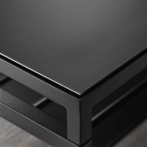 Журнальный стол/2-сторон столешница, черный/бежевый, 120x40x40 см IKEA НИБОДА 403.479.28 - фото 5