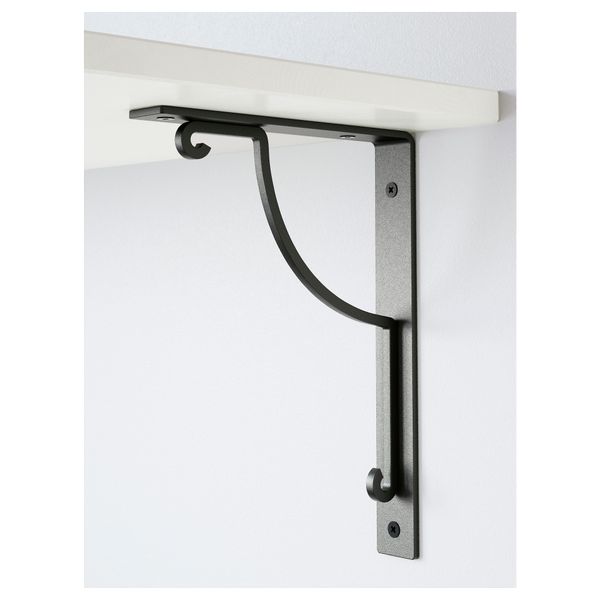 Полка навесная ЭКБИ ХЕМНЭС / ЭКБИ ХОЛЬ, белый, черный (119x28 см) - фото 2