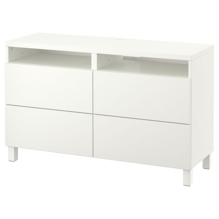 Тумба для ТВ с ящиками, Лаппвикен белый 120x40x74 см IKEA BESTÅ БЕСТО 292.497.07