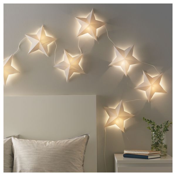 Гирлянда, 10 светодиодов СТРОЛА, звезда, белый - схема-чертеж с размерами