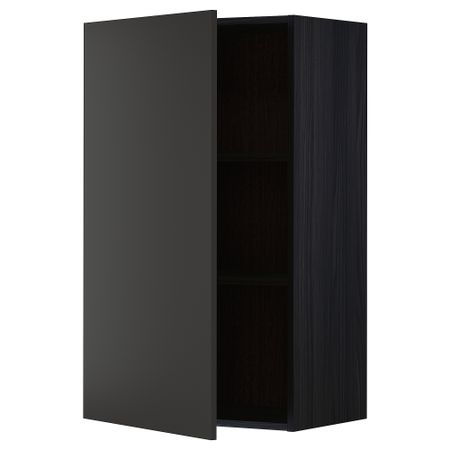 Навесной шкаф с полками, черный, Nickebo матовый антрацит, 60x100 см IKEA METOD МЕТОД 794.974.84