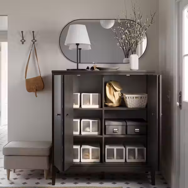 IDANÄS Шкаф со складными дверьми - темно-коричневый морилка 121x135 см - фото 6