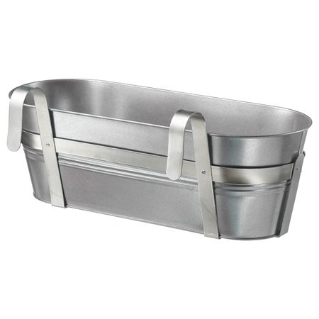 Ящик для цветов с держ, для дома, улицы оцинковка 51x19 см IKEA СОККЕР 204.523.26