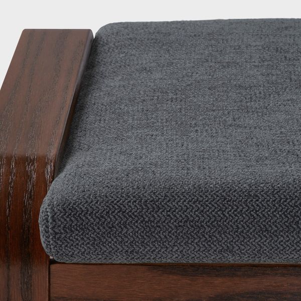 Табурет для ног, коричневый/Хили темно-серый IKEA POÄNG ПОЭНГ 593.194.02 - фото 2