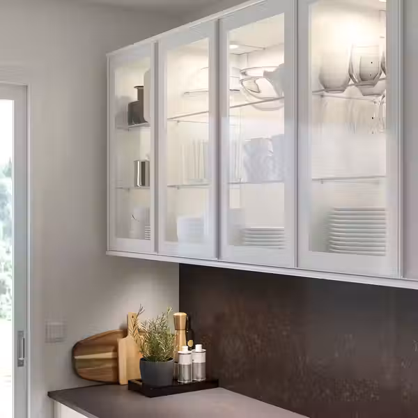 HEJSTA Стеклянная дверь - белый/прозрачное стекло 30x80 см - фото 3