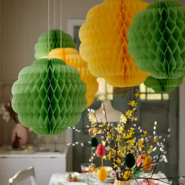 TJÄRLEK ТЭРЛЕК Подвесные украшения, 2 предм. - зеленый/желтый - фото 3