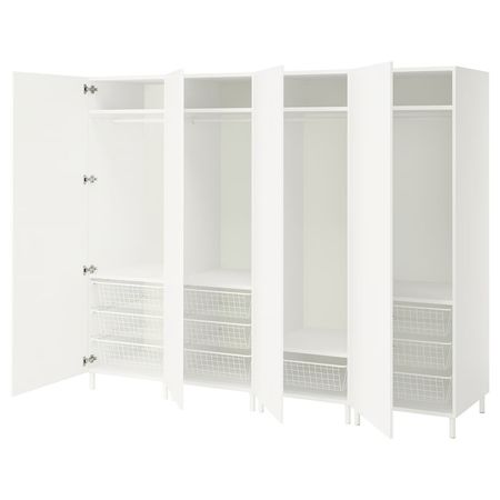 PLATSA Гардероб, комбинация - белый/Fonnes белый 240x57x191 см